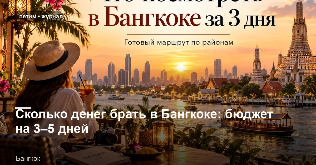 Бангкок: иллюстрация к материалу «Сколько денег брать в Бангкоке: бюджет на 3–5 дней»